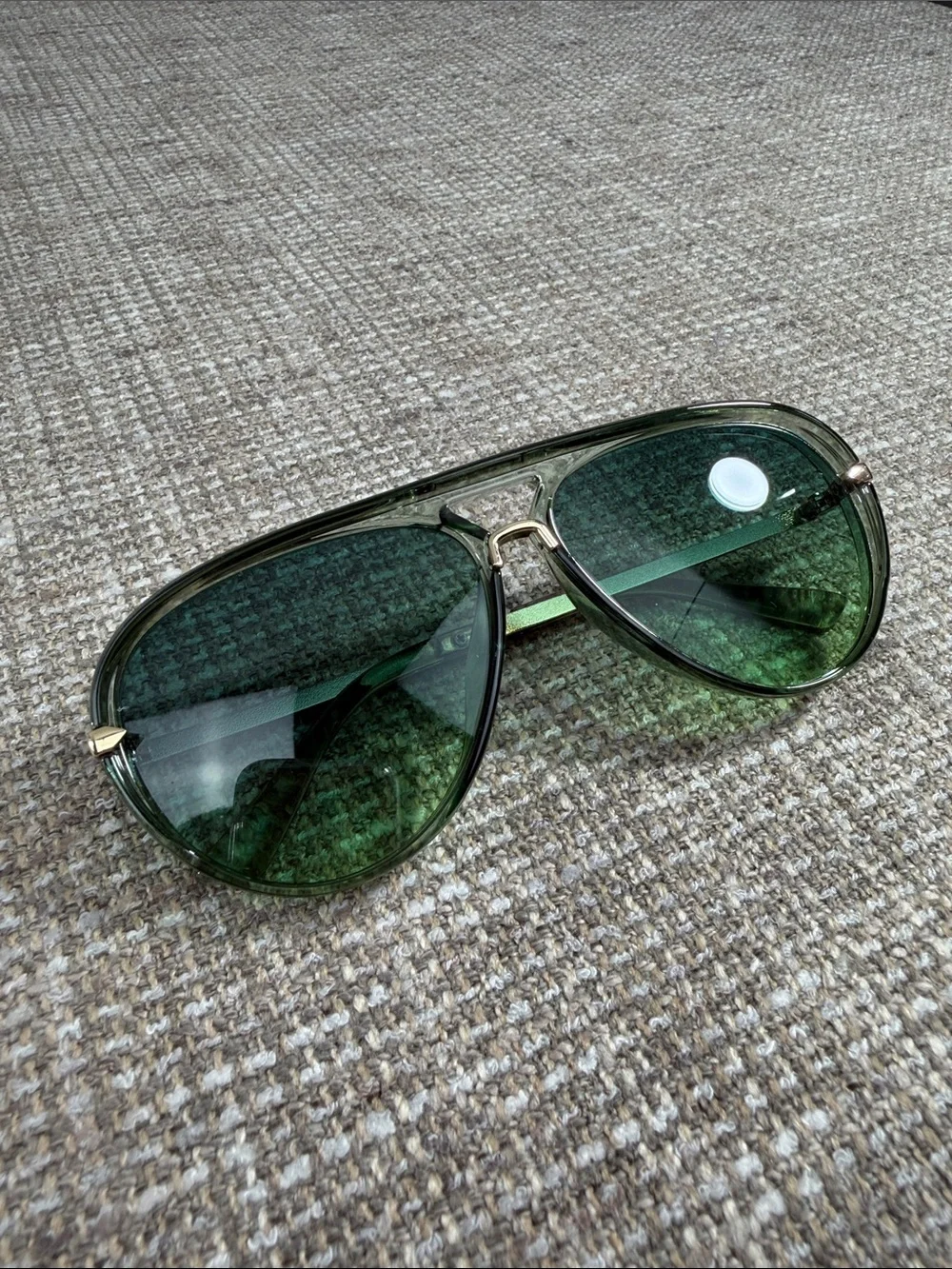 Aviator Sunglasses - Green Lenses grandpa look 90’s Y2K